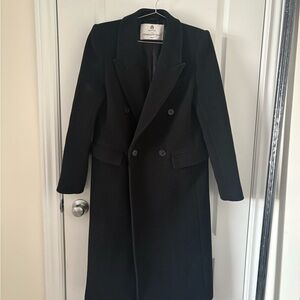 Aritzia The Constant Coat - Soft Wool Cashmere - Black Size XS